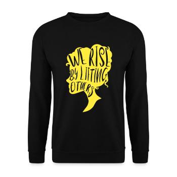 Nous nous élevons en élevant les autres - spirituellement - Sweat-shirt Unisexe - noir - Devant - Alina (178cm) & Michal (187cm)