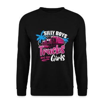 Silly Boys Trucks sont pour les filles - Trucker Girl - Sweat-shirt Unisexe - noir - Devant - Alina (178cm) & Michal (187cm)