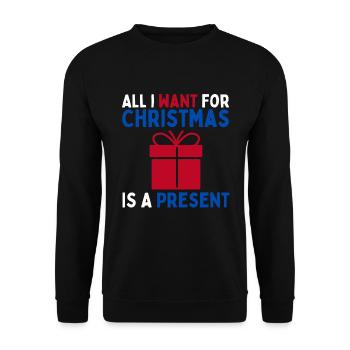What I Need Is a Gift - Christmas - Unisex Sweatshirt - black - Front - Alina (178cm) & Michal (187cm)