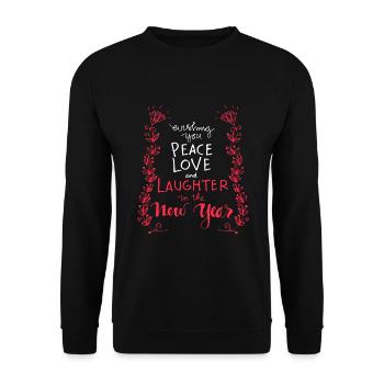Everything you need in the new Peace, love, laughter - Unisex Sweatshirt - black - Front - Alina (178cm) & Michal (187cm)