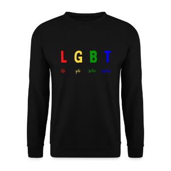 LGBT life gets better together - LGBTQ - Unisex Sweatshirt - black - Front - Alina (178cm) & Michal (187cm)