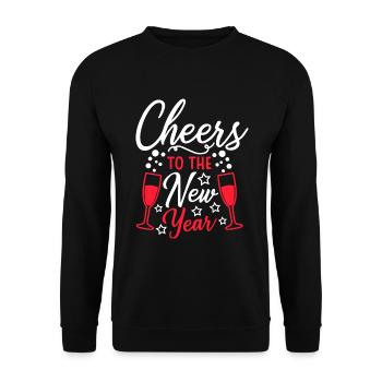 Cheers to the New Year - Unisex Sweatshirt - black - Front - Alina (178cm) & Michal (187cm)