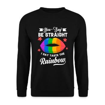LGBTQ slogan for gay supporters - Unisex Sweatshirt - black - Front - Alina (178cm) & Michal (187cm)