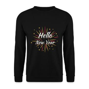 Bonjour nouvel an - Sweat-shirt Unisexe - noir - Devant - Alina (178cm) & Michal (187cm)