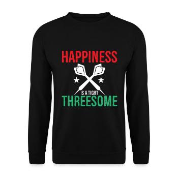 Happiness Is A Tight Threesome - Darts - Unisex Sweatshirt - black - Front - Alina (178cm) & Michal (187cm)