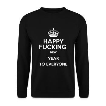 Frohes Neues Jahr An Alle - Neujahr - Unisex Pullover - Schwarz - Vorne - Alina (178cm) & Michal (187cm)