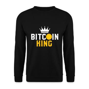 Bitcoin King - Bitcoin Crypto - Unisex Sweatshirt - black - Front - Alina (178cm) & Michal (187cm)