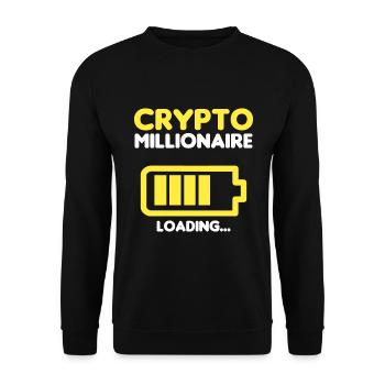 Krypto Millionair Laden... - Unisex Pullover - Schwarz - Vorne - Alina (178cm) & Michal (187cm)