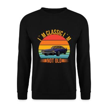 I'm classic not old - car - Unisex Sweatshirt - black - Front - Alina (178cm) & Michal (187cm)