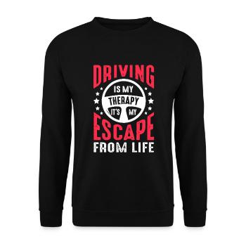 Conduire est ma thérapie de la vie - Sweat-shirt Unisexe - noir - Devant - Alina (178cm) & Michal (187cm)