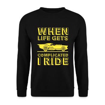 Wenn Das Leben Kompliziert Wird Fahr Auto - Unisex Pullover - Schwarz - Vorne - Alina (178cm) & Michal (187cm)