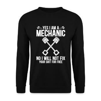 Yes I'm a mechanic Funny mechanic saying - Unisex Sweatshirt - black - Front - Alina (178cm) & Michal (187cm)