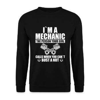 Je suis mécanicien... Drôle de mécanicien automobile - Sweat-shirt Unisexe - noir - Devant - Alina (178cm) & Michal (187cm)