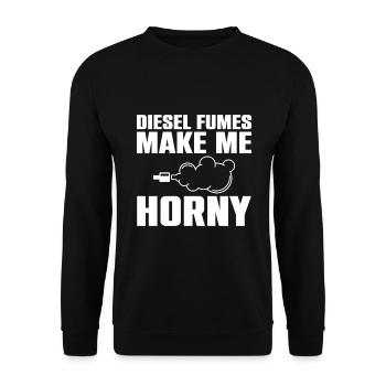 Diesel exhaust makes me horny - Funny Diesel - Unisex Sweatshirt - black - Front - Alina (178cm) & Michal (187cm)