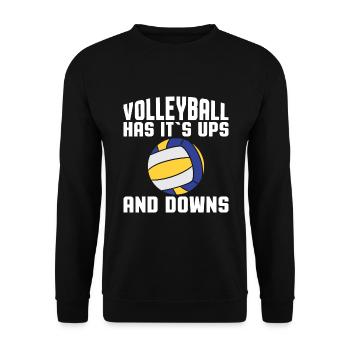 Volleyball Hat Seine Höhen Und Tiefen - Volleyball - Unisex Pullover - Schwarz - Vorne - Alina (178cm) & Michal (187cm)