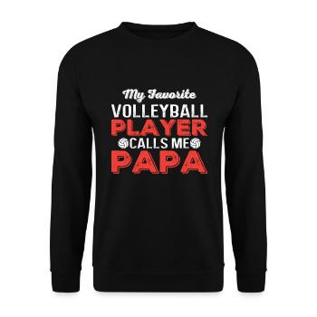 Mon joueur de volleyball préféré m’appelle PAPA - Sweat-shirt Unisexe - noir - Devant - Alina (178cm) & Michal (187cm)