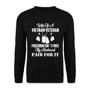 Ehefrau Eines Vietnam Veteranen - American Veteran - Unisex Pullover - Schwarz - Vorne - Alina (178cm) & Michal (187cm)