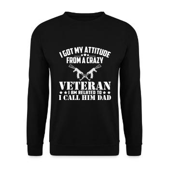 Vétéran Papa Soldat de l’armée américaine États-Unis Amérique - Sweat-shirt Unisexe - noir - Devant - Alina (178cm) & Michal (187cm)