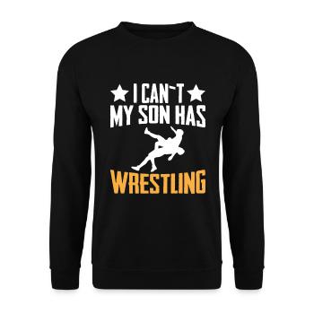 Ich Kann Nicht Mein Sohn Hat Wrestling - Unisex Pullover - Schwarz - Vorne - Alina (178cm) & Michal (187cm)