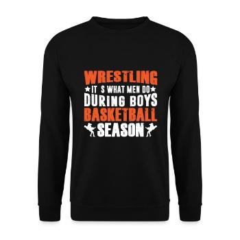 Wrestling Vater Wrestler Papa Vatertag - Unisex Pullover - Schwarz - Vorne - Alina (178cm) & Michal (187cm)