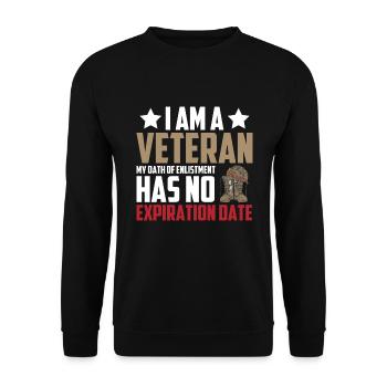 Vétéran de LA citation du soldat de l’armée américaine - Sweat-shirt Unisexe - noir - Devant - Alina (178cm) & Michal (187cm)
