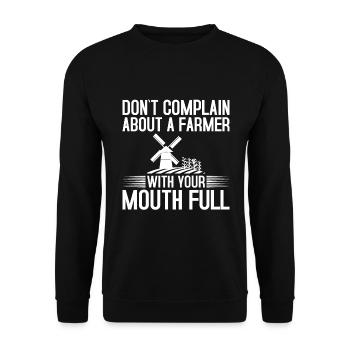 Don't complain about a farmer - Unisex Sweatshirt - black - Front - Alina (178cm) & Michal (187cm)