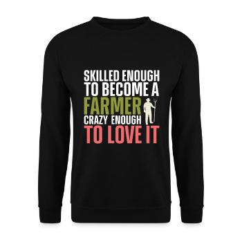 Agriculteur Agriculteur Agriculture Tracteur Conduite - Sweat-shirt Unisexe - noir - Devant - Alina (178cm) & Michal (187cm)