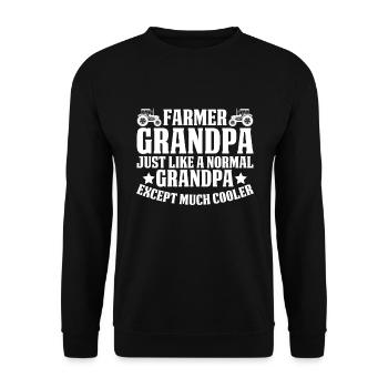 Grand-père agriculteur comme un grand-père normal - Agriculteur - Sweat-shirt Unisexe - noir - Devant - Alina (178cm) & Michal (187cm)