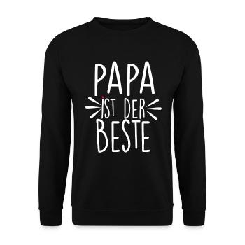 Papa Ist Der Beste - Unisex Pullover - Schwarz - Vorne - Alina (178cm) & Michal (187cm)