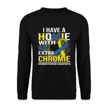 Down Syndrom Support - Down Syndrom Awareness - Unisex Pullover - Schwarz - Vorne - Alina (178cm) & Michal (187cm)