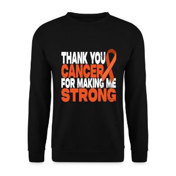 Merci Cancer de m’avoir rendu fort - Sweat-shirt Unisexe - noir - Devant - Alina (178cm) & Michal (187cm)