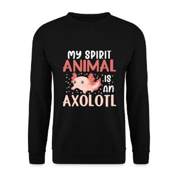 Mein Spirit Tier Ist Ein Axolotl Lustiger Axolotl - Unisex Pullover - Schwarz - Vorne - Alina (178cm) & Michal (187cm)
