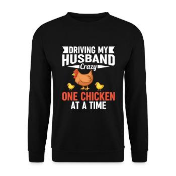 Drôle de dicton de poulet pour les agriculteurs agriculteurs - Sweat-shirt Unisexe - noir - Devant - Alina (178cm) & Michal (187cm)