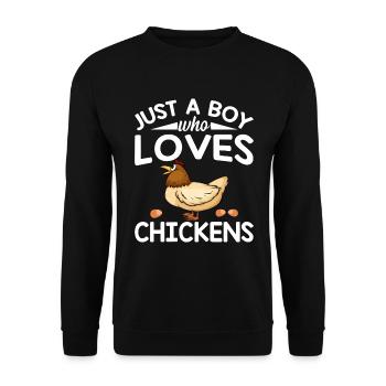 Seulement un garçon qui aime les poulets - Chicken Lover - Sweat-shirt Unisexe - noir - Devant - Alina (178cm) & Michal (187cm)