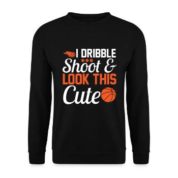 Je dribble shoot et j’ai l’air si mignon - Sweat-shirt Unisexe - noir - Devant - Alina (178cm) & Michal (187cm)