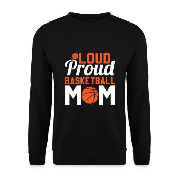 Laute Stolze Basketball-Mutter - Basketballer - Unisex Pullover - Schwarz - Vorne - Alina (178cm) & Michal (187cm)