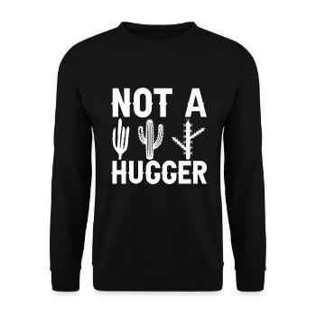 Kein Hugger - Lustiger Kaktus - Unisex Pullover - Schwarz - Vorne - Alina (178cm) & Michal (187cm)
