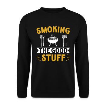 The Good Stuff Smoking - Grilling - Unisex Sweatshirt - black - Front - Alina (178cm) & Michal (187cm)