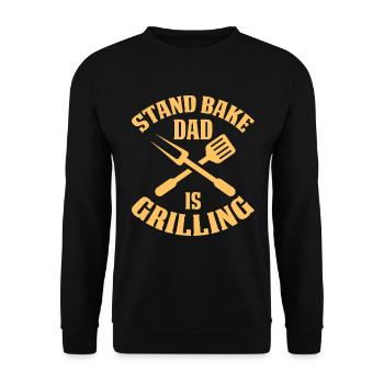 Retour PAPA Grill – Barbecue pour la fête des pères - Sweat-shirt Unisexe - noir - Devant - Alina (178cm) & Michal (187cm)