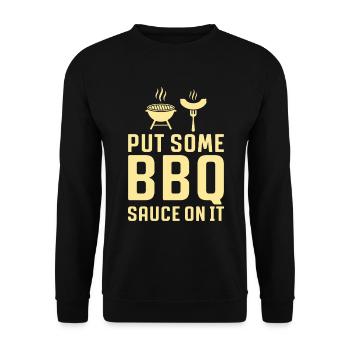 Lustiger Grill Spruch Für Die Barbecue Party - Unisex Pullover - Schwarz - Vorne - Alina (178cm) & Michal (187cm)