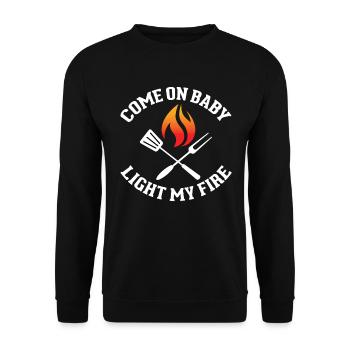Come Already Baby - Fête BBQ amusante - Sweat-shirt Unisexe - noir - Devant - Alina (178cm) & Michal (187cm)