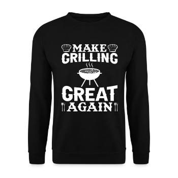 Machen Sie Das Grillen Wieder Großartig - Unisex Pullover - Schwarz - Vorne - Alina (178cm) & Michal (187cm)