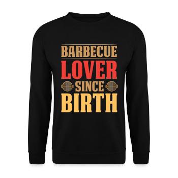 Grillliebhaber Seit Geburt – Grillen - Unisex Pullover - Schwarz - Vorne - Alina (178cm) & Michal (187cm)