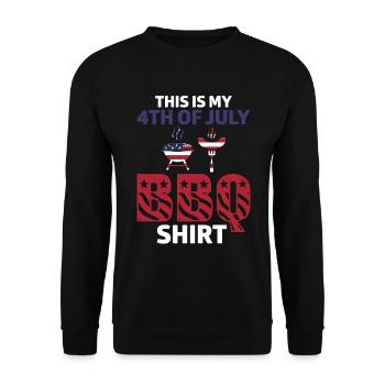 Das Ist Mein 4. Juli BBQ-Shirt - Unisex Pullover - Schwarz - Vorne - Alina (178cm) & Michal (187cm)