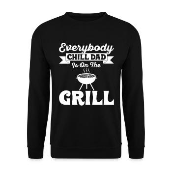 Every Chill Dad Is On The Grill - Father - Unisex Sweatshirt - black - Front - Alina (178cm) & Michal (187cm)