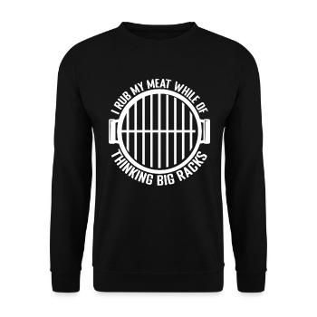 Je râpe ma viande - Drôle de grillade disant - Sweat-shirt Unisexe - noir - Devant - Alina (178cm) & Michal (187cm)