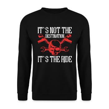 Es Ist Nicht Das Ziel Es Ist Die Fahrt – Motorrad - Unisex Pullover - Schwarz - Vorne - Alina (178cm) & Michal (187cm)