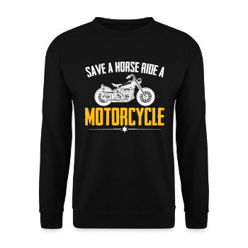 Ride A Motorcycle Funny Motorcycle - Unisex Sweatshirt - black - Front - Alina (178cm) & Michal (187cm)