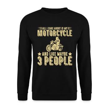 I of My motorcycle And 3 people - Unisex Sweatshirt - black - Front - Alina (178cm) & Michal (187cm)