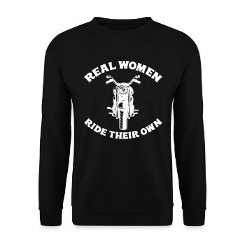 Echte Frauen Fahren Ihr Eigenes Bike - Mädchen - Unisex Pullover - Schwarz - Vorne - Alina (178cm) & Michal (187cm)